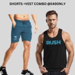 3Colours RGB Men's Active Wear Sleeveless And Sports Shorts Combo rgb1221