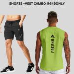 3Colours RGB Men's Active Wear Sleeveless And Sports Shorts Combo rgb1213