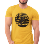 3colors Men’s Cotton Solid Round Neck Regular Fit T-Shirt BIKE RACE Yelllow