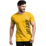 3colors Men’s Cotton Solid Round Neck Regular Fit T-Shirt RACE LIFT
