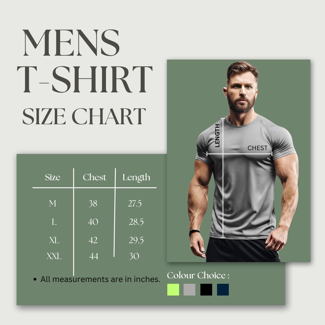SIZE CHART MENS T-SHIRT