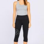 3Colors Women’s High Waist Capri Leggings with Pocket – Stretchy Yoga Pants for Gym, Running- 8 Heart