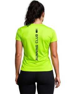 3Colors Women’s Active T-Shirt | Breathable Quick-Dry Gym Workout Tee | Slim Fit Stretch Sports Top for Running, Yoga & Training-RUNNING CLUB ARROW