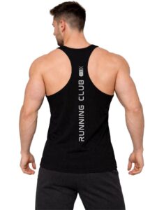 3Colors Men’s RB Cut Gym Vest | Racerback Sleeveless Tank Top | Breathable Stretch Workout Wear for Running, Training & Bodybuilding-Running Club Arrow