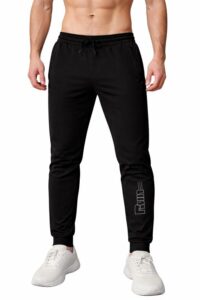 3Colors Men’s Stretch Lycra Joggers for Gym, Running & Training | Slim Fit Sports Track Pants with Elastic Waist & Zip Pockets-RUNLINE