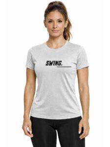 3Colors Women’s Active T-Shirt | Breathable Quick-Dry Gym Workout Tee | Slim Fit Stretch Sports Top for Running, Yoga & Training-Swing LINE