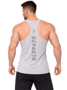 3Colors Men’s RB Cut Gym Vest | Racerback Sleeveless Tank Top | Breathable Stretch Workout Wear for Running, Training & Bodybuilding-RB CUT Elevate