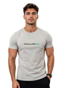 3Colors Men's Active Polyester T-Shirt | Quick Dry Gym Wear | Breathable Stretch Sports Tee for Workout, Running & Training | Slim Fit Performance T-Shirt-Challenge