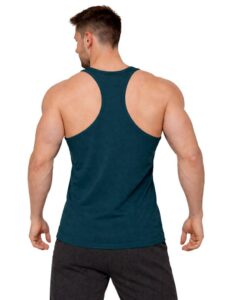3Colors Men’s Polyester Racerback Gym Vest – Lightweight Quick Dry Sleeveless Tank Top for Workout, Running & Bodybuilding-RB Cut Plain