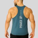 3Colors Men’s Gym Vest Sleeveless Racerback – Muscle Fit Sports Tank Top for Workout, Training & Bodybuilding-RB Cut Power UP