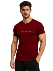 3Colors Men’s Active Polyester T-Shirt | Quick Dry Gym Workout Tee | Stretch Sports Round Neck Running T-Shirt-Fuel Energy