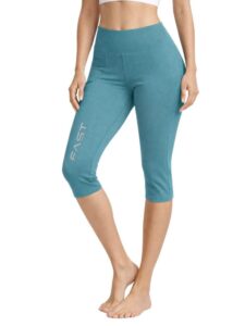 3Colors Women’s High Waist Capri Leggings | Stretchable Activewear Gym Yoga Capris with Pocket | Knee Length Workout Tights-Fast
