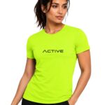 3Colors Women’s Active Dry Fit Sports Active T-Shirt | Quick Dry Gym Workout Tee | Athletic Running Training Top-Active Blackline