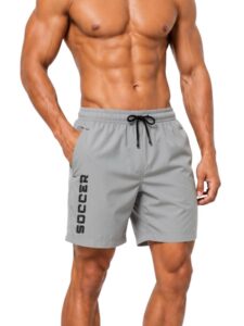 3Colors Men’s Quick Dry Gym Shorts | Lightweight Sports Running Shorts with Drawstring & Pockets | Workout Training Activewear-Soccer