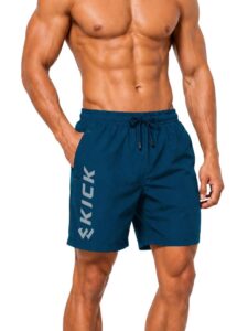 3Colors Men’s Active Gym Shorts | Quick Dry Sports Running Shorts | Lightweight Workout Training Shorts with Pockets | Athletic Fitness Shorts for Men-KICK