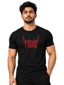3Colors Men's Active Polyester Sports T-Shirt | Quick Dry Moisture Wicking Gym Wear | Lightweight Breathable Athletic Training Running Workout Tee-Focus