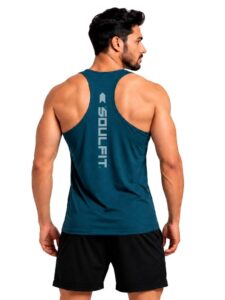 3Colors Men's Activewear Sleeveless Tank Top | Gym Vest RB Cut | Quick Dry Activewear for Workout, Running, Training & Fitness-SOULFIT