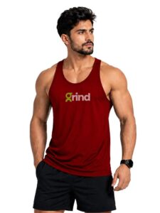 3Colors Men's Activewear Sleeveless Tank Top | Gym Vest RB Cut | Quick Dry Activewear for Workout, Running, Training & Fitness-Grind
