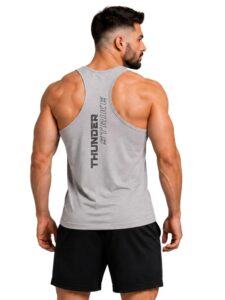 3Colors Men's Gym Vest Quick Dry Sleeveless Tank Top | Performance Activewear | Workout, Running, Training & Fitness Vest-Thunder Strike