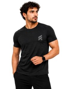 3Colors Men's Snowfall Raglan Sleeve T-Shirt Polyester Gym Wear- SOULFIT