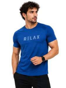 3Colors Men's Snowfall Raglan Sleeve Polyester Gym Workout Tee-RELAX