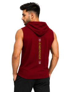 3Colors Men's Sleeveless Gym Hoodie Dry Fit Hooded Tank Top - Energize