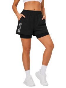 3Colors Women's 2-in-1 Running Shorts | Quick Dry Gym Workout Shorts with Inner Compression | 5 Pockets | Breathable Athletic Shorts – Gear