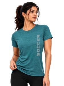 3Colors Women's Snowfall Active T-Shirt | Quick Dry Gym & Running Tee-SOCCER