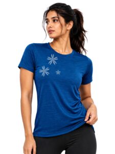 3Colors Women's Snowfall Active T-Shirt for Gym, Yoga & Training-3FLOWER