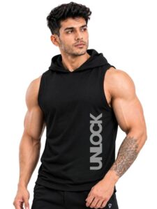 3Colors Men's Sleeveless Hoodie Quick Dry Gym Workout Sports Tank top-Unlock