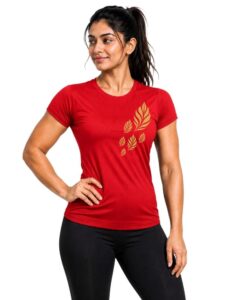 3Colors Women's Sports Active T-Shirt for Gym, Running - Leaf